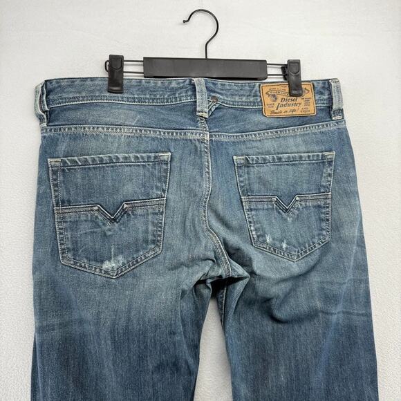 Diesel jeans mens 33x32 Fits 34x33 Blue Larkee Straight Whisker Vintage y2k - Picture 12 of 16